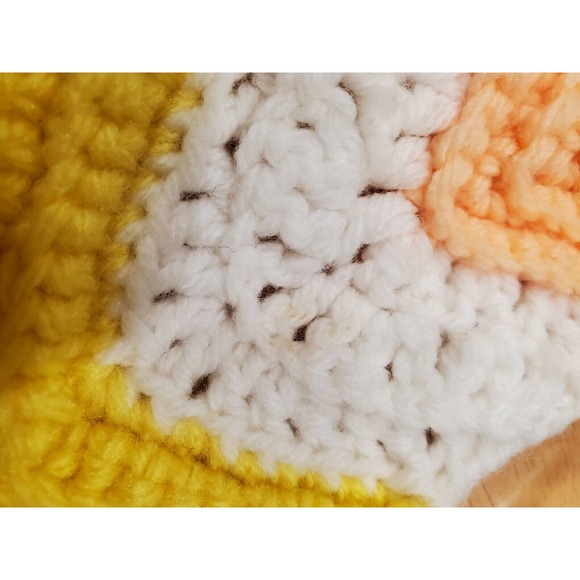 Vintage Afghan Crochet Throw Blanket Handmade Pastel Chevron Stripe 47x42 Baby - Picture 5 of 7